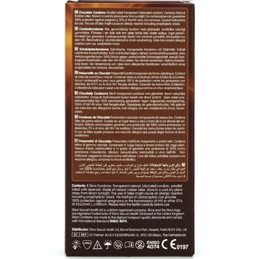 SKINS - SCHOKOLADE PREMIUM-KONDOME PACKUNG 8
